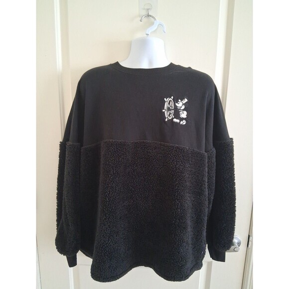 Disney Steamboat Willie Mickey Mouse Fleece Spirit Jersey Heavyweight Adult L